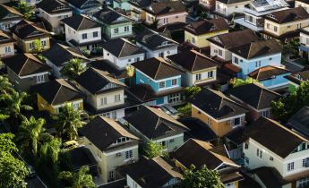 Aerial view of neighborhood
